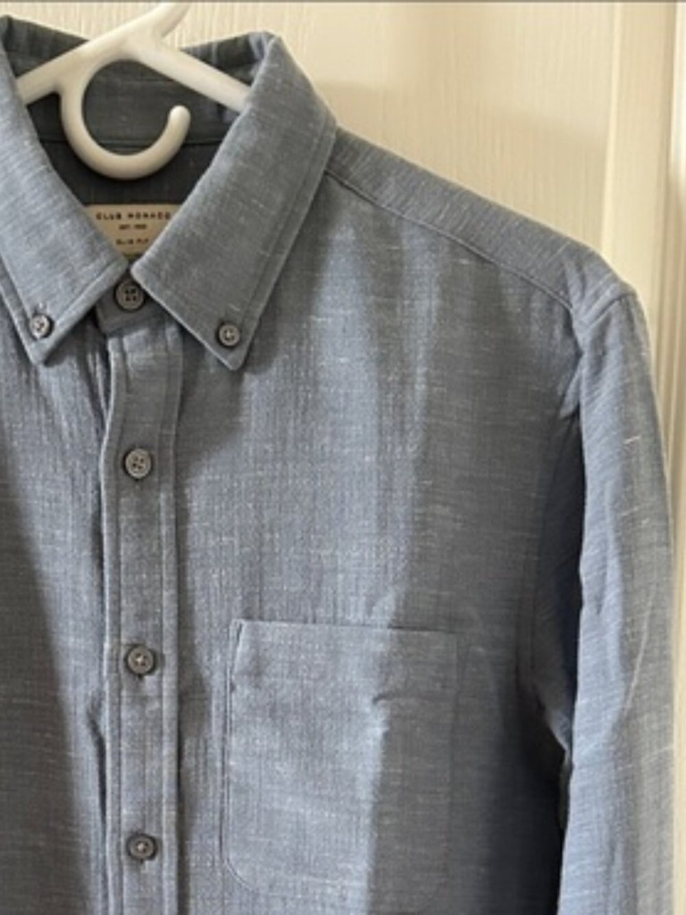 Club Monaco Slate Blue Long Sleeve Button Down Shirt Slim Fit Size Small - Picture 1 of 6